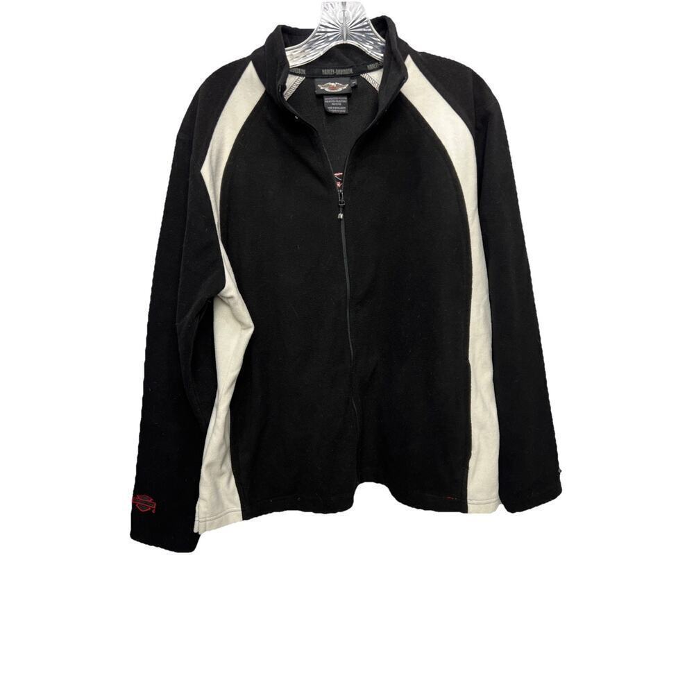Harley Davidson Fleece Full Zip Womens 1W Black 1/4 Zip Biker